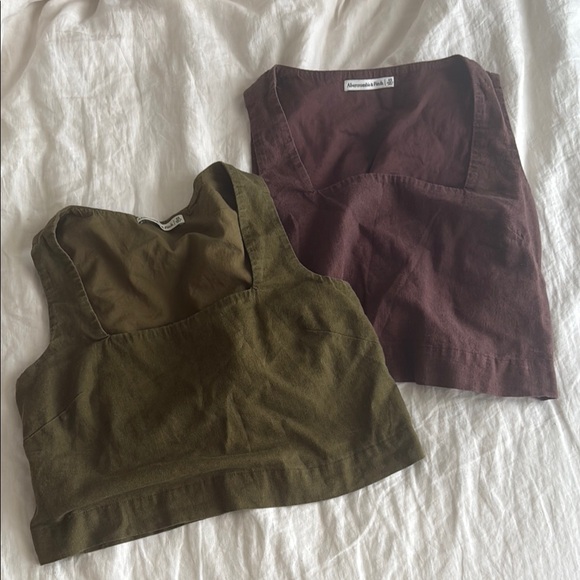 2 Linen-Cotton Crop Tanks- bundle - Picture 1 of 3